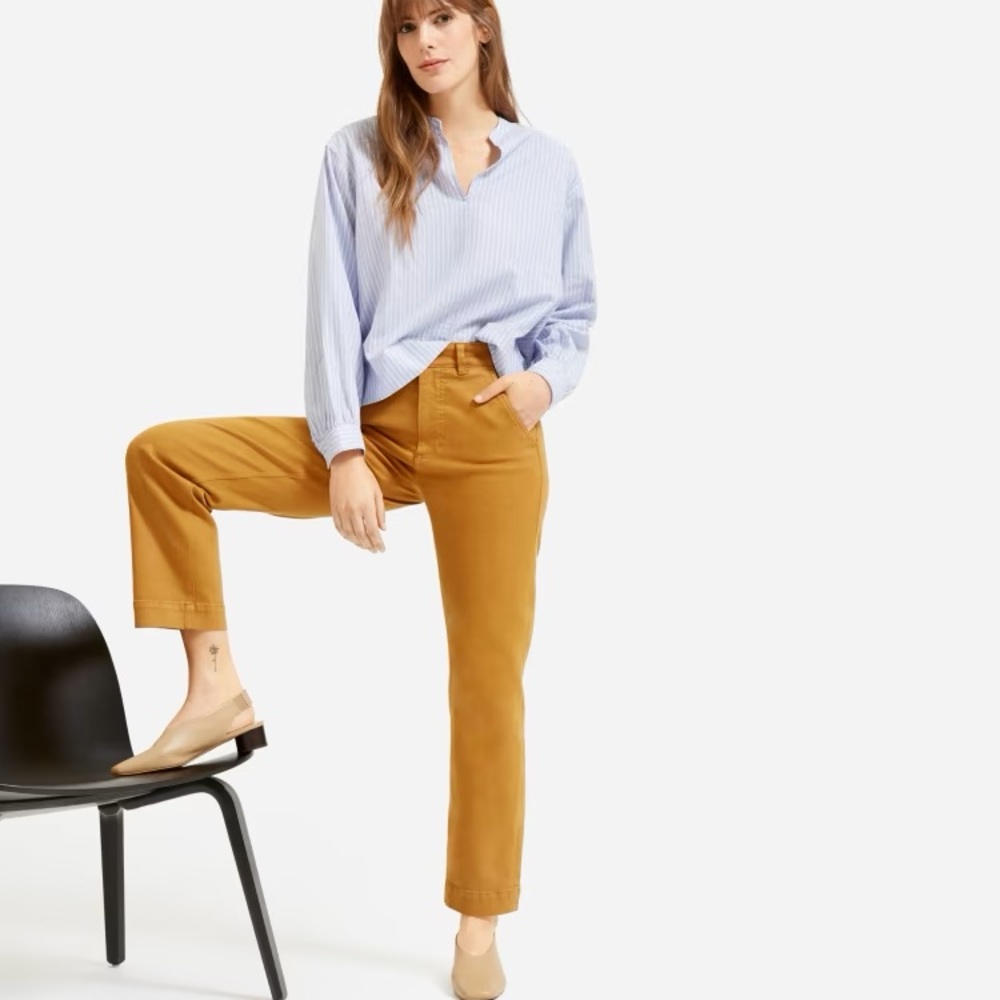 Everlane - The Straight Leg Crop pants - Golden Brown (2 Short)